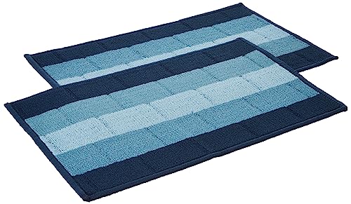 Amazon Brand – Solimo Premium Polypropylene Home Decor Doormats – Pack of 2 (Blue, 58 x 38 cm)