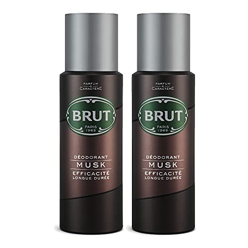 Brut Musk Deodorant Body Spray for Men, Masculine Long-Lasting Deo with Musky, Woody Fragrance, Imported, Deo Combo Pack of 2 (200ml Each)