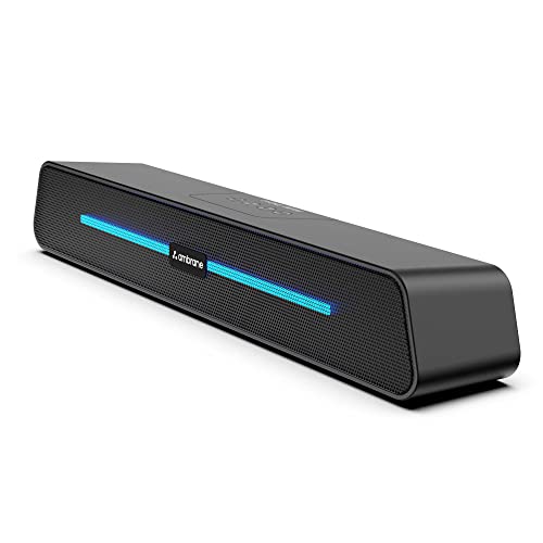 Ambrane 10W Wireless Bluetooth Soundbar with 8Hrs Playtime, BoostedBass, Immersive Sound, 51mm Driver, RGB Glow Lights, Portable Design, Integrated Music & Call Control (Evoke Beam, Black)