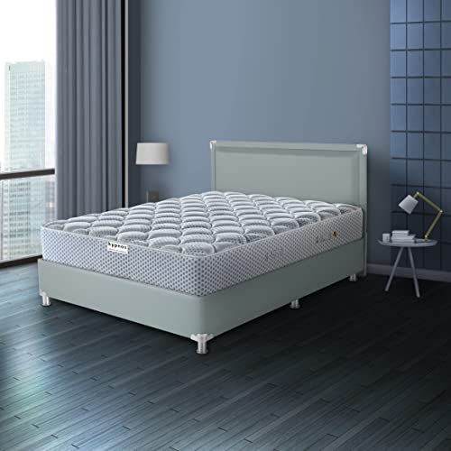 Hypnos Allure Luxury 8 Inch Medium Firm Queen Size Pocketed Spring Mattress Steel Grey (75X60X08, Polyurethane)