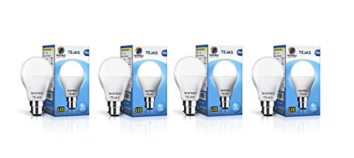 wipro 9W B22D Led White Bulb, Pack Of 4 (Tejas)