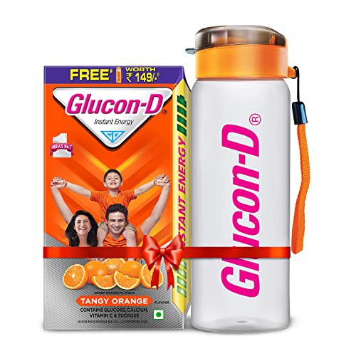 Glucon-D Instant Energy Health Drink Tangy Orange – 1kg Refill with free bottle
