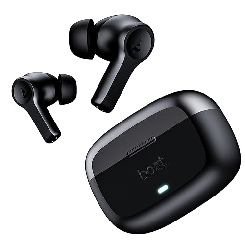 boAt Newly Launched Airdopes Flex 454 ANC TWS Earbuds with Smart Features, ANC, 60HRS Playback, Beast Mode(Low Latency), Quad Mics ENx Tech, Multi Point Connectivity, ASAP Charge(Gunmetal Black)