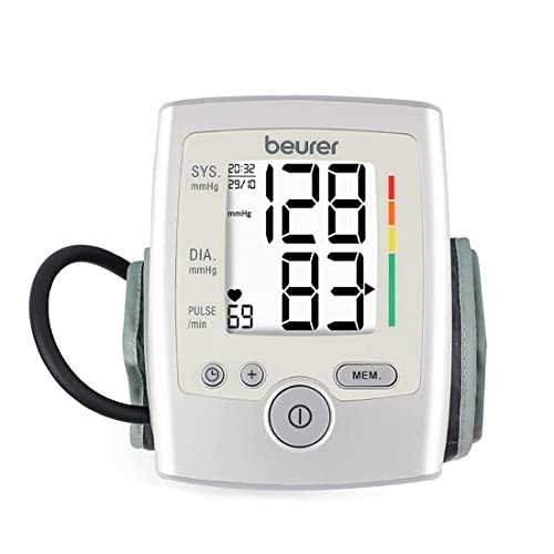 Beurer BM35 Fully Automatic Digital Blood Pressure Monitor (Grey) | Large Display, Cuff Wrapping Guide, Risk Indicator | Memory Feature with Pulse Rate Detection | 5 yr warranty