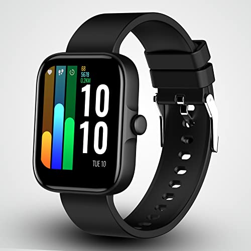 GIONEE STYLFIT GSW10 Pro: 1.7” IPS Display Smart Watch with a Functional Encoder | 5ATM | SpO2, HR & Sleep Monitoring | 150+ Watch Faces (Erie Black)