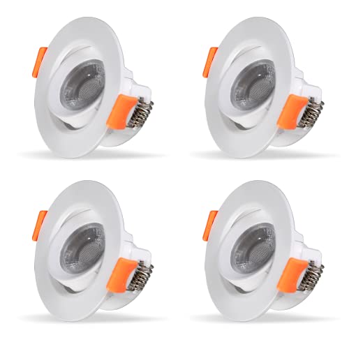 Surya 4W Aura Prime Led Downlighter, Recessed Led Downlight for Ceiling, Led Ceiling Light for Home & Hall, Red, Medium, (Pack of 4)