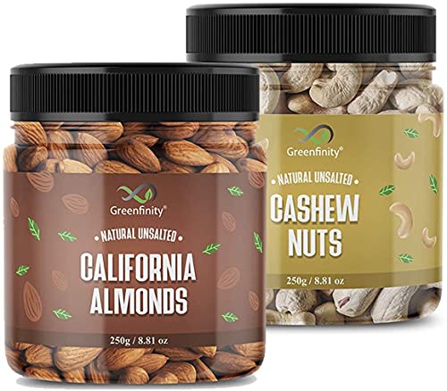 Greenfinity Mixed Dry Fruit (Almond Cashew Nuts, 250 GM(Pack of 2))