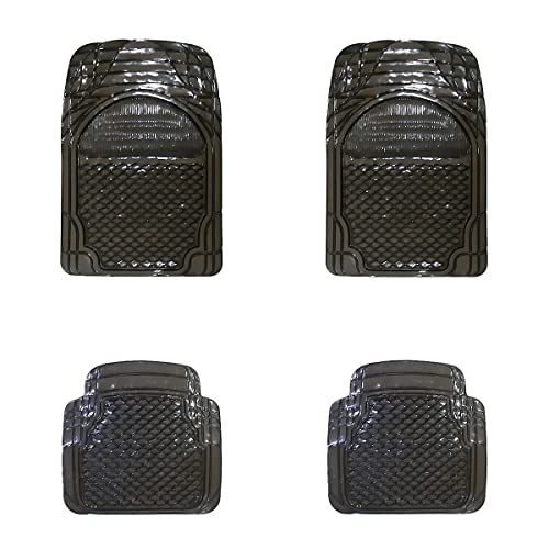 Kingsway Car Floor PVC Foot Mats Universal Fit for Tata Bolt, Model Year : 2014 Onwards, Color : Smoke, Set of 4 Pieces