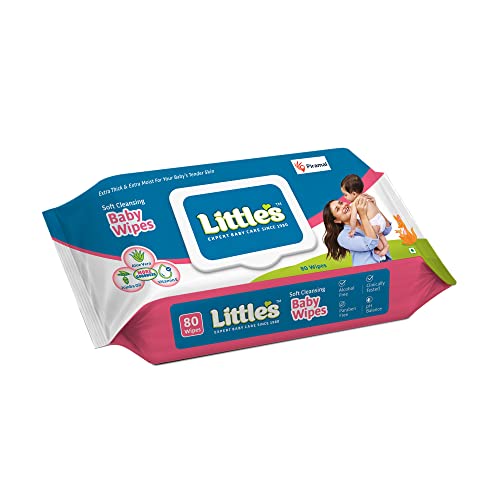 Little’s Soft Cleansing Baby Wipes Lid Pack (80 Wipes)