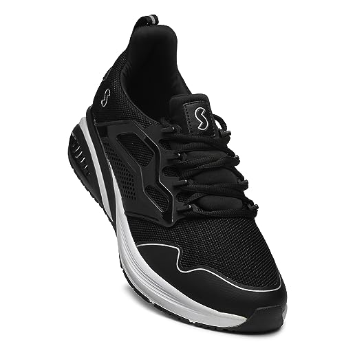 SOLETHREADS Racer | Men Casual Sneakers Shoes | High Ankle Shoes | Soft Cushioned Insole | Slip-Resistance | Shoes for Men | Black | 7UK