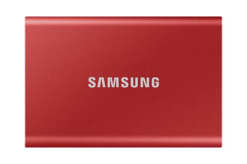 Samsung T7 1TB Up to 1,050MB/s USB 3.2 Gen 2 (10Gbps, Type-C) External Solid State Drive (Portable SSD) Red (MU-PC1T0R)