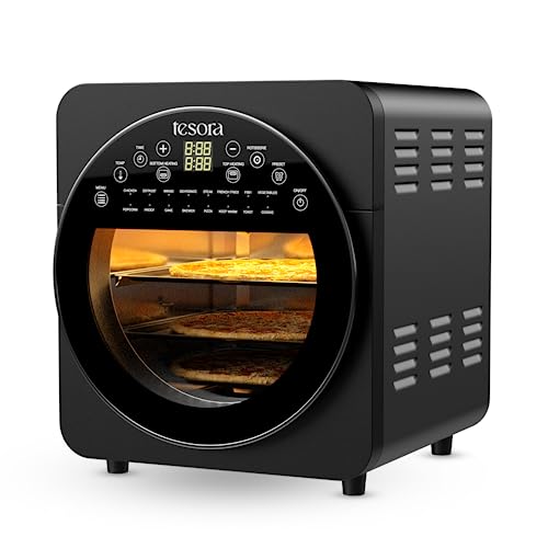 Tesora Digital Air Fryer Oven | Replaces OTG, Oven, Air Fryer, Toaster, Rotisserie, OTG | 360° Turbo Hot Air Circulation Technology & Dual Heating Element| 1700 Watts | Black. (14.5L)