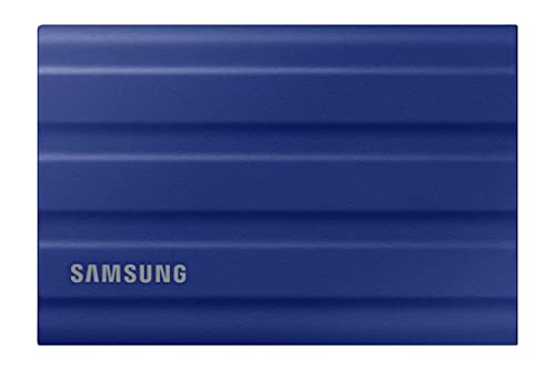 Samsung T7 Shield 1TB, Portable SSD, up-to 1050MB/s, USB 3.2 Gen2, Rugged, IP65 Water & Dust Resistant, for Photographers, Content Creators and Gaming, Extenal Solid State Drive (MU-PE1T0R/WW), Blue