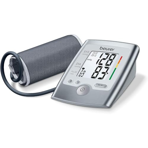 Beurer BM35 Fully Automatic Digital Blood Pressure Monitor (Grey) | Large Display, Cuff Wrapping Guide, Risk Indicator | Memory Feature with Pulse Rate Detection | 5 yr warranty