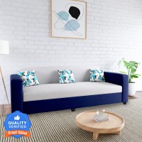 Flipkart Perfect Homes Emma Fabric 3 Seater  Sofa(Finish Color – Blue and Grey, DIY(Do-It-Yourself))