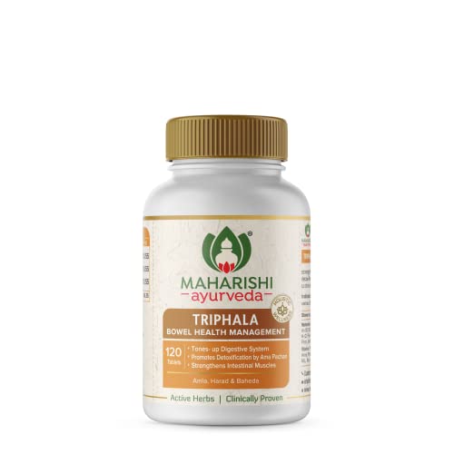 Maharishi Ayurveda Triphala Tablets 1000 MG | Supports Healthy Digestion | Improves Bowel Wellness| Relieves Constipation | Pure Herbs Used |100% Ayurvedic (120 Tablets (Pack of 1))