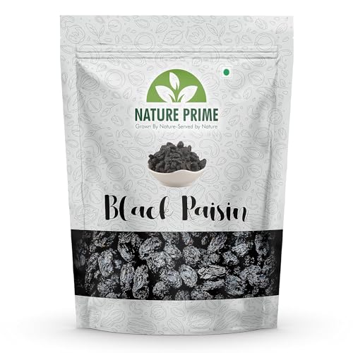 Nature prime Afghani Black Raisins 1 kg| Kismis | Rich in Iron & Vitamin B | Seedless Black Kishmish | Healthy Snacks | Dry Fruits