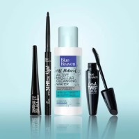 BLUE HEAVEN Dramatic Eyes Essential Make-up Set-Mascara+ Kajal+ Eyeliner + Micellar Water(Black, 141.3 ml)