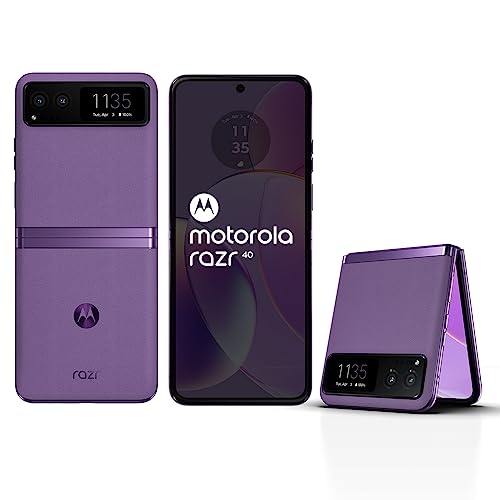 Motorola razr 40 (Summer Lilac, 8GB RAM, 256GB Storage) | External AMOLED Display | 6.9″ AMOLED 144Hz Display | 64MP Main Camera | Android 13