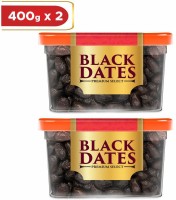 Manna Black Dates – 800g (400g x 2 Packs) | Select Premium Organic Handpicked Dates | Khajoor | Khajur | Soft Dried Healthy Snack | Soft & Juicy texture | Zero Added Sugar & Preservatives | Rich in Iron, Fibre & Vitamins Dry Dates Dry Dates(2 x 400 g)