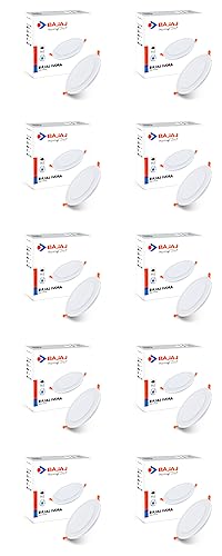 Bajaj IVORA LED Panel 9W CDL Cool Daylight Round (Pack of 10)
