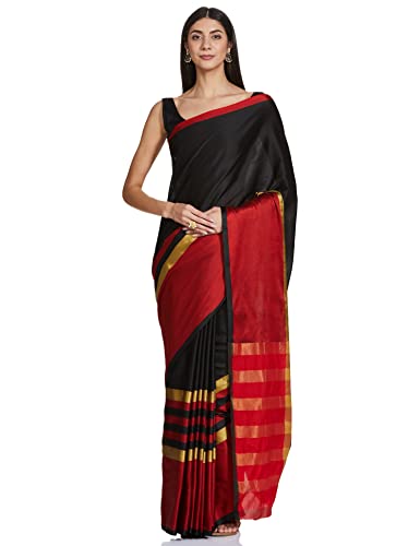 GRECIILOOKS Women’s Cotton Saree (GL-s1450_Black)