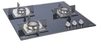Glen HobTop ELITE 3 Brass Burners Glass Glass Automatic Hob(3 Burners)