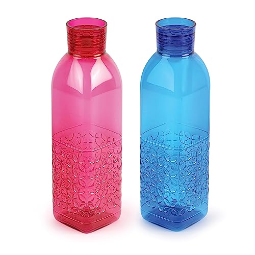 CELLO Florence 1000ml | BPA Free, 100% food grade | Safe Plastic | Refrigerator Safe | Wide Mouth | Leakproof | Set 2 Assorted