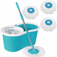 V-MOP Magic Dry Bucket Mop – 360 Degree Self Spin Wringing With 3 Super Absorbers Mop Set