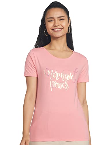 Parx Women’s Slim fit T-Shirt (XWKA00039-E2_Light Orange 00S)