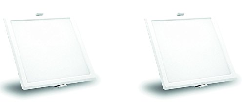 Syska SSK-RDL-S 8-Watt LED Slim Recessed Panel Light (Pack of 2, Cool White, Square)