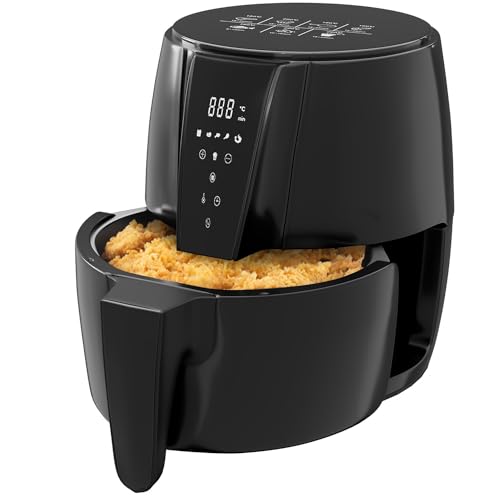 Lifelong Digital 4.2L Air Fryer with Touch 1350W, Temperature Control & Timer with Hot Air Circulation Technology (Black, LLHFD439)