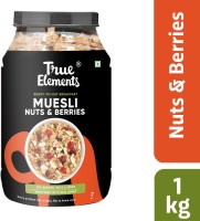 True Elements Crunchy Nuts & Berries Muesli with Almonds & Cranberries, Ready to Eat Breakfast Plastic Bottle(1 kg)