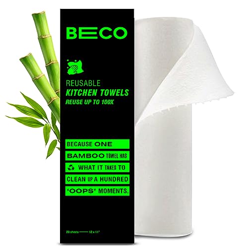 Beco Bamboo Kitchen Towels, 20 sheets Reusable upto 2000 times, 100% Natural and Ecofriendly Alternative to Tissue Papers
