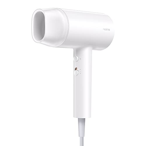 realme Hair Dryer 1400Watts with Ionic Technology, Dual Temperature & Speed Settings, White