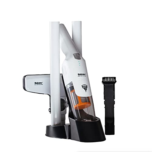 Balzano Tornado Cordless Vacuum Cleaner, Vacuum Cleaner for Home, 2-in-1 Portable Car Vacuum Cleaner, Multi-Purpose & Ultra Lightweight, Powerful Suction to Clean in One-Go, Extra Long Battery (White)