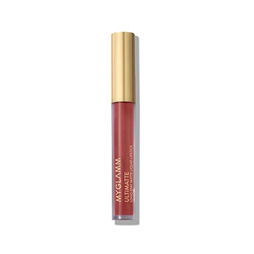 MyGlamm Ultimatte Long Stay Matte Liquid Lipstick-Nude Bombshell-2.5 g | Nude Lipstick With Vitamin E | 8hr Long Lasting Lipstick | No-Smudge, Waterproof Formula | Vegan & Cruelty Free