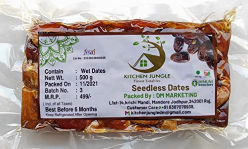 Kitchen Jungle Seedless Dates 1kg Pin Khajur Arabian Dates, Dates Dry Fruit