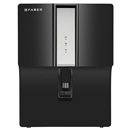 Faber XUV 8000 Water Purifier | UV + UF + Alkaline |7L Tank, 7 Stage Filtration, Pre & Post Carbon Filter, UF Membrane, UV & Alkaline Filter, Water Level & Tank Full Indicator| Upto 500TDS (Black)