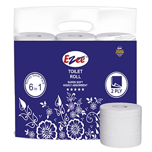Ezee Toilet Paper Roll – Pack Of 6 | Tissue Paper Roll Ultra Soft Highly Absorbent | 160 Pulls Each Roll…