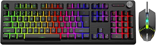Redgear MT02 Keyboard with LED Modes, Windows Key Lock, Floating & Double Injected Keycaps, (Black) & ar A-10 Wired Gaming Mouse with RGB LED, Lightweight and Durable Design, DPI Upto 2400,