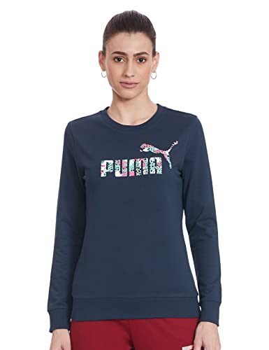 Puma Women’s Cotton Crew Neck Sweatshirt (67036166_Spellbound Blue_S)