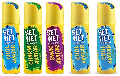 Set Wet Deodorant Spray Perfume Cool, Charm and Swag Avatar for Men, 150ml (Pack of 3) & Set Wet Cool Avatar Deodorant & Body Spray Perfume For Men, 150 ml (Pack of 2)