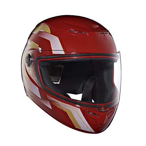 Royal Enfield TPEX Full Face Camo MLG Helmet with Clear Visor Gloss Red, Size: L(59-60cm)