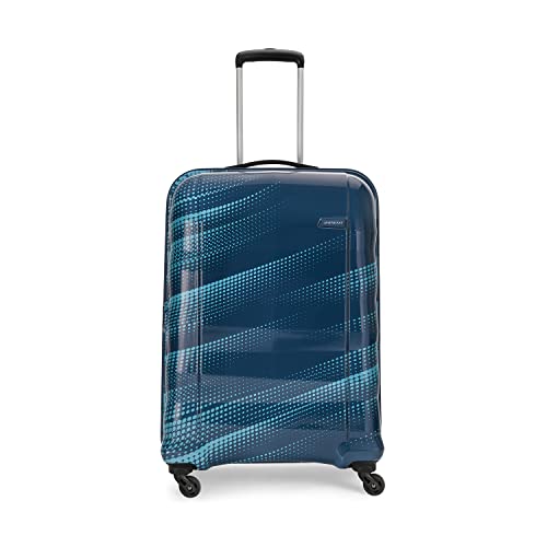 Aristocrat Force 55cm 360° rotated Acrylonitrile Butadiene Styrene (ABS) Hardsided Cabin Size 4 Wheels Blue Suitcase