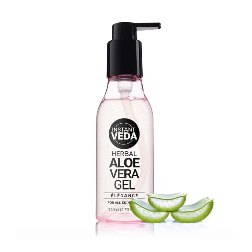 Instant Veda 99% Pure Aloe Vera Gel For Face | Skin and Hair | Ultimate Gel For Glowing Skin No Parabens | Silicones and Color For Men Women and Children – 140 ml