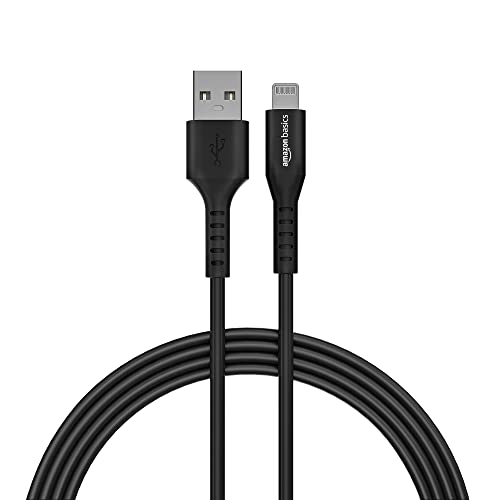 Amazon Basics USB A to Lightning MFi Certified Charging Cable (Black, 1.2 meter)