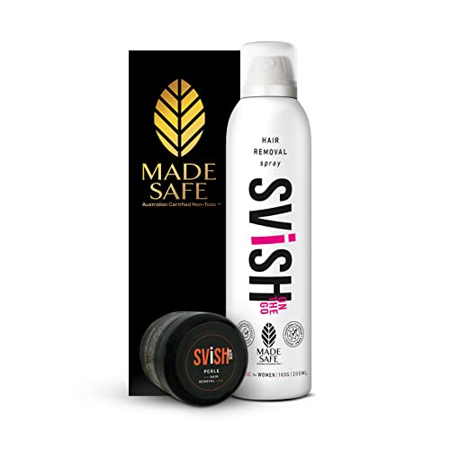 Svish On The Go Hair Removal Spray for Women Pack of 1(200ml)| Made Safe Certified |Painless Body Hair Removal Cream Spray For Hands,Legs & Under Arms & Intimate Areas |Post Hair Removal Cream(25gm)