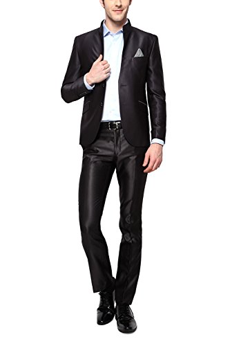 Van Heusen Men’s Slim Fit Suit (8907063000669_VDSU1E00983_36_Dark Grey with Black)