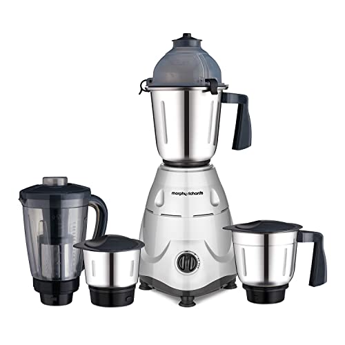 Morphy Richards Icon Superb 750W Mixer Grinder| 4 Stainless Steel Mixer Jars including Juicer Jar| 3-Speed Control with Pulse Effect| 1-Yr Warranty by Brand| Silver & Black